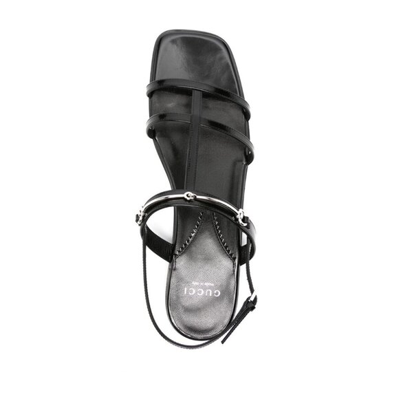 NEW GUCCI Divine Slim Horsebit Strappy Cage Sandals, Black, 38 EU / 8 US $890 - Picture 2 of 8